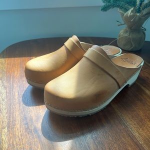 Lotta from Stockholm Elsa natural leather wooden clogs 38